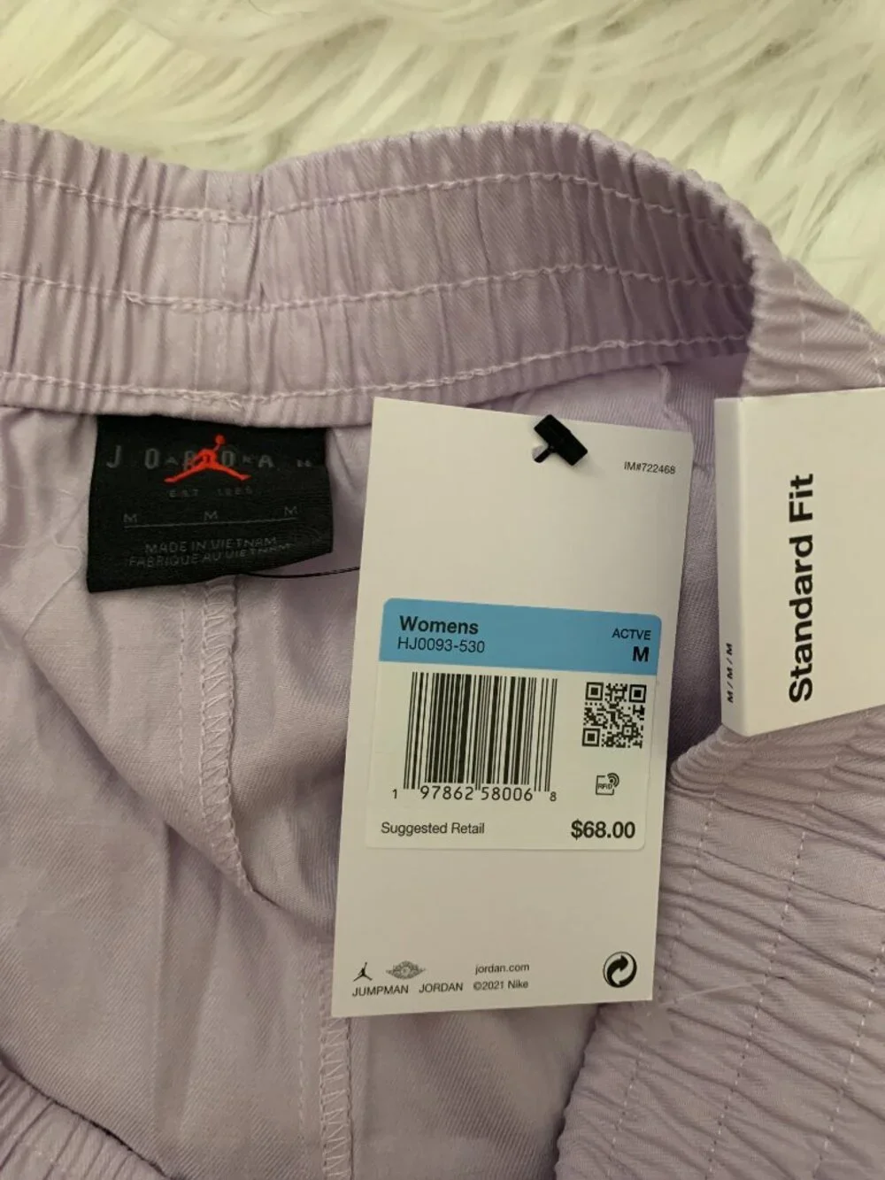 NIKE X AIR JORDAN Roses Embroidered Woven Shorts in Lilac Sz MEDIUM